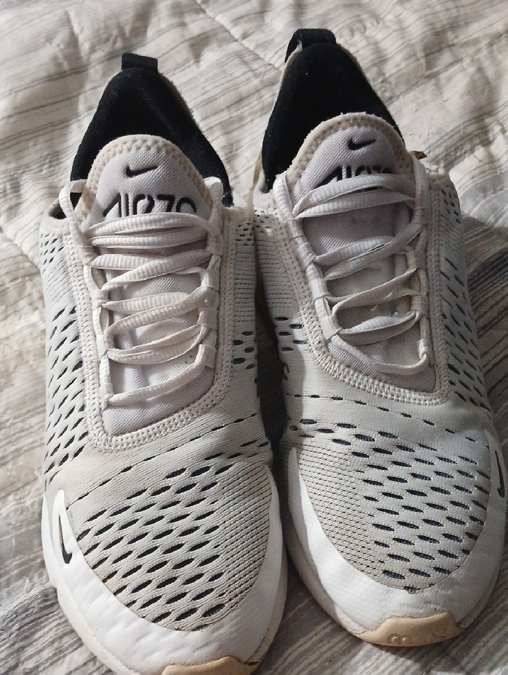 Nike Light Gray and Black Air Zoom Running Sneakers